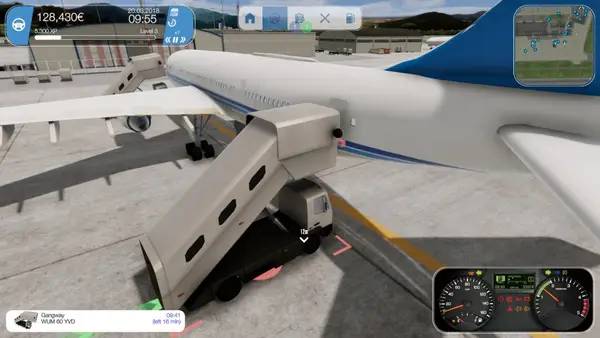 Кадр с взаимодействием персонажа и объекта в Airport Simulator 2019