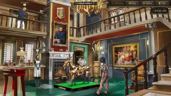 Кадр с взаимодействием персонажа и объекта в Alan's Automaton Workshop