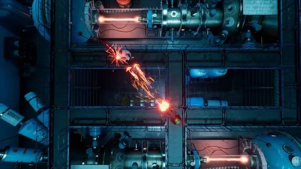 Кадр с взаимодействием персонажа и объекта в Alien Flex