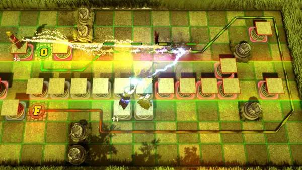 Кадр с взаимодействием персонажа и объекта в AMazing TD