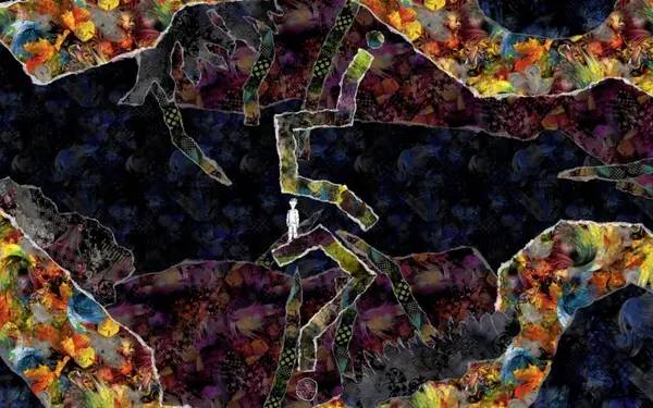 Кадр с взаимодействием персонажа и объекта в And Yet It Moves