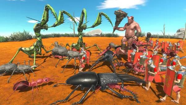 Кадр с взаимодействием персонажа и объекта в Animal Revolt Battle Simulator