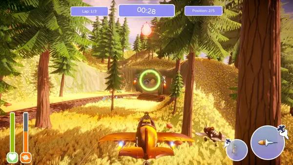 Кадр с взаимодействием персонажа и объекта в Animal Rivals  Up In The Air