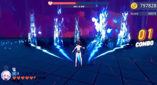 Кадр с взаимодействием персонажа и объекта в Apex Heroines