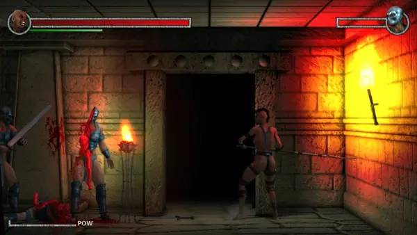 Кадр с взаимодействием персонажа и объекта в ARENA an Age of Barbarians story