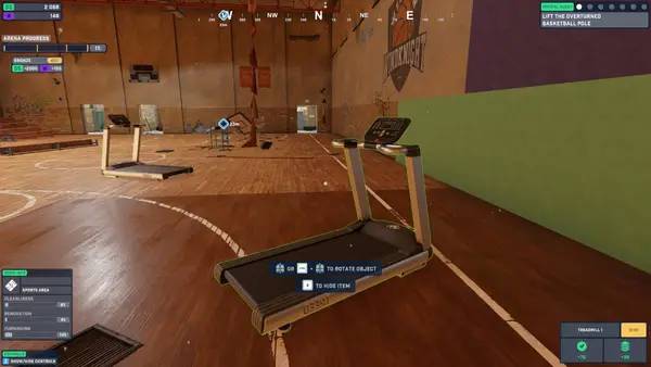 Кадр с взаимодействием персонажа и объекта в Arena Renovation