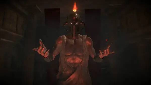 Кадр с взаимодействием персонажа и объекта в Argonus and the Gods of Stone