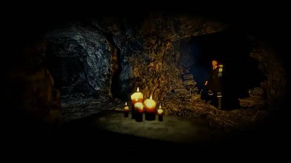 Кадр с взаимодействием персонажа и объекта в Arkhangel The House of the Seven Stars