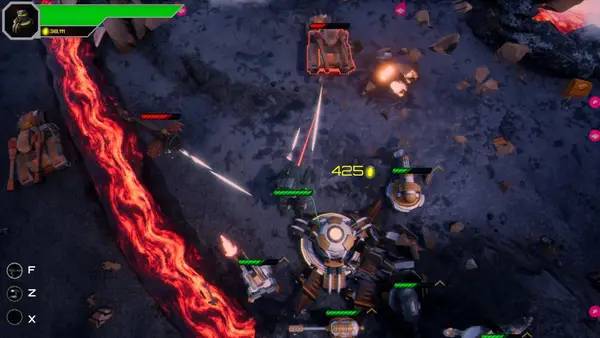 Кадр с взаимодействием персонажа и объекта в Armoured Onslaught