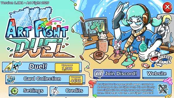 Кадр с взаимодействием персонажа и объекта в Art Fight Duel