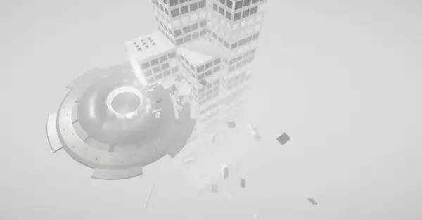 Кадр с взаимодействием персонажа и объекта в Art of Destruction