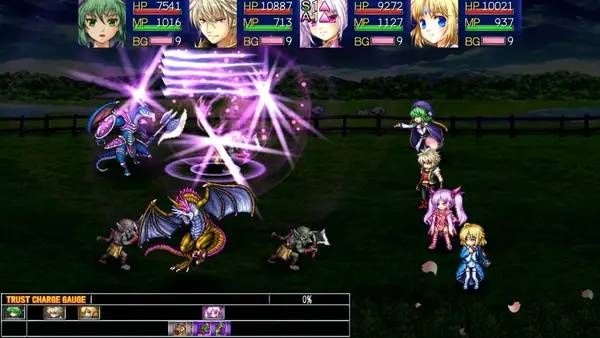 Кадр с взаимодействием персонажа и объекта в Asdivine Cross