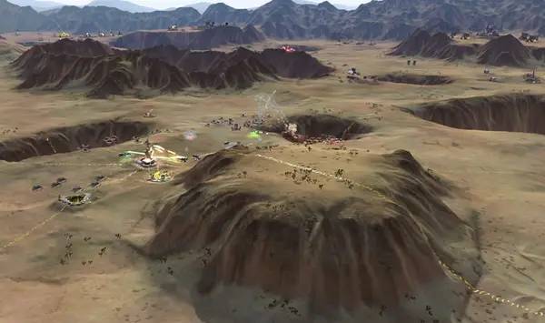 Кадр с взаимодействием персонажа и объекта в Ashes of the Singularity  Classic