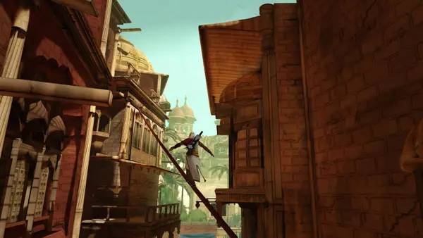 Кадр с взаимодействием персонажа и объекта в Assassin’s Creed Chronicles  India