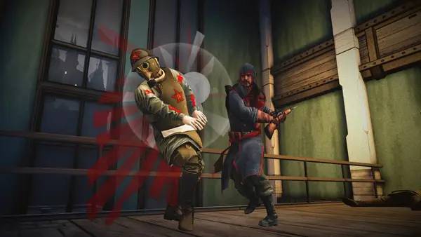 Кадр с взаимодействием персонажа и объекта в Assassin’s Creed Chronicles Russia