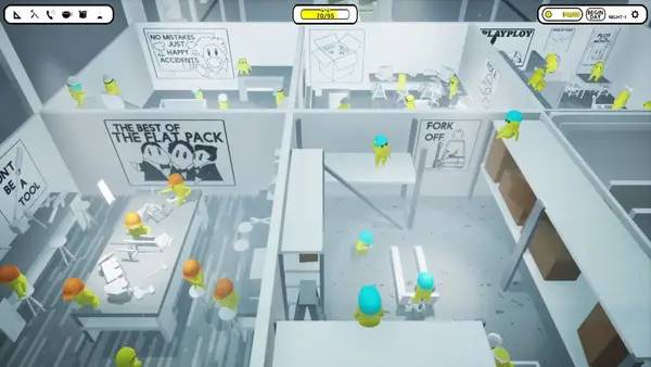 Кадр с взаимодействием персонажа и объекта в Assembly Required