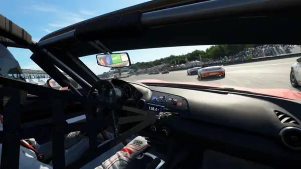Кадр с взаимодействием персонажа и объекта в Assetto Corsa EVO