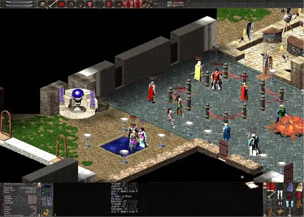 Кадр с взаимодействием персонажа и объекта в Astonia Remastered