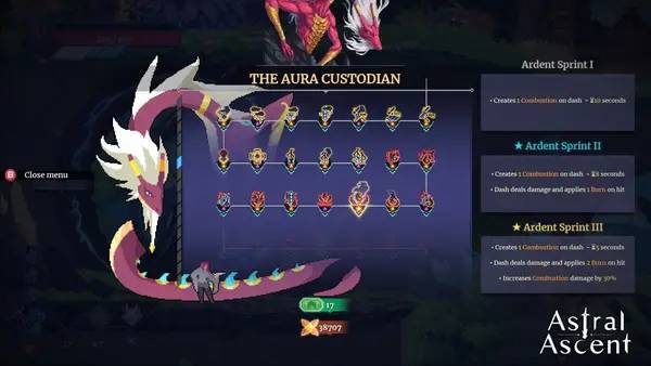 Кадр с взаимодействием персонажа и объекта в Astral Ascent