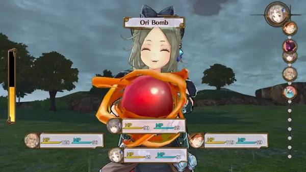 Кадр с взаимодействием персонажа и объекта в Atelier Firis  The Alchemist and the Mysterious Journey