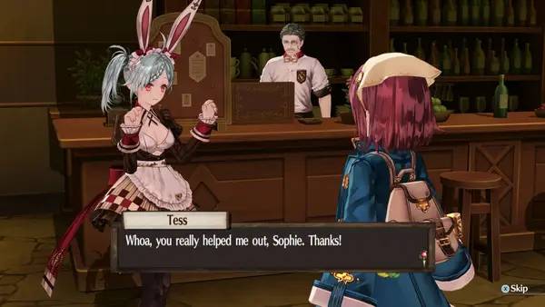 Кадр с взаимодействием персонажа и объекта в Atelier Sophie  The Alchemist of the Mysterious Book
