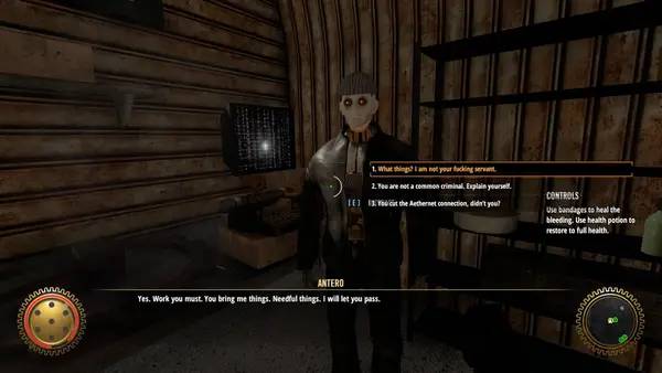 Кадр с взаимодействием персонажа и объекта в Avenging Angel