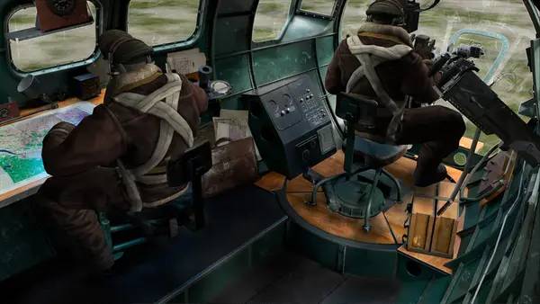 Кадр с взаимодействием персонажа и объекта в B-17 Flying Fortress   The Mighty 8th Redux