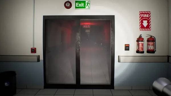Кадр с взаимодействием персонажа и объекта в Backrooms Project  The lost file