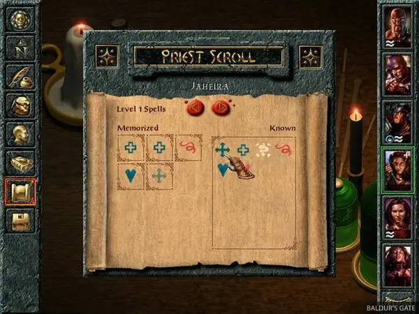 Кадр с взаимодействием персонажа и объекта в Baldur's Gate  The Original Saga