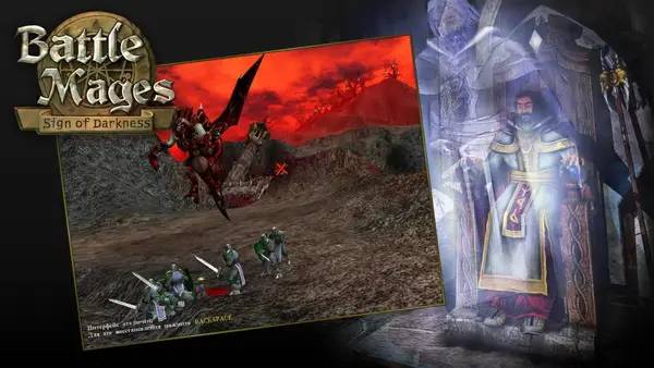 Кадр с взаимодействием персонажа и объекта в Battle Mages  Sign of Darkness