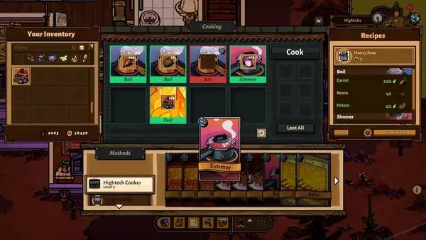 Кадр с взаимодействием персонажа и объекта в Bear and Breakfast