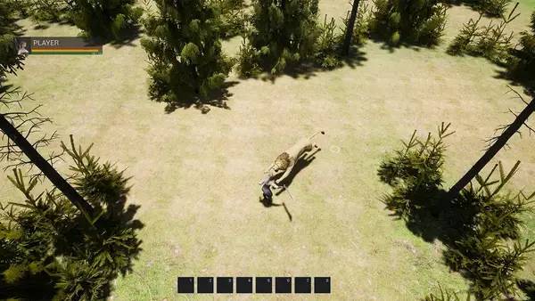 Кадр с взаимодействием персонажа и объекта в Beastmaster