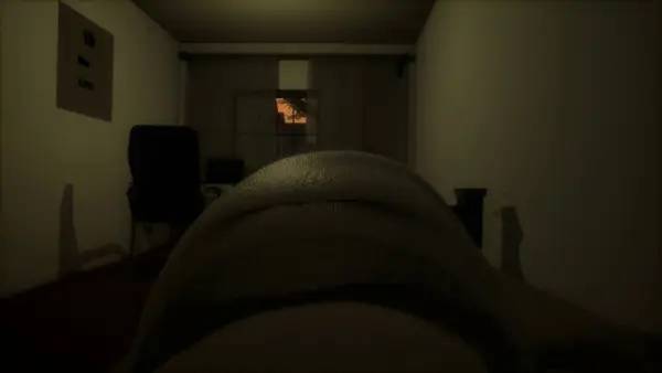Кадр с взаимодействием персонажа и объекта в Bed Lying Simulator 2020