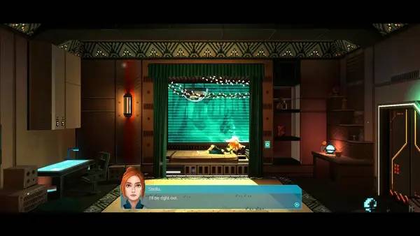 Кадр с взаимодействием персонажа и объекта в Between Horizons