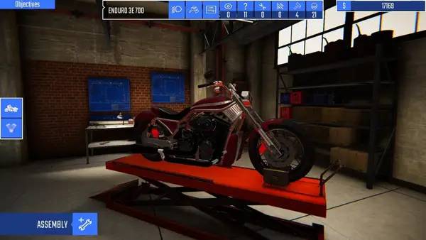Кадр с взаимодействием персонажа и объекта в Biker Garage  Mechanic Simulator