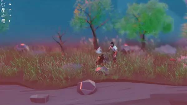 Кадр с взаимодействием персонажа и объекта в BJORN