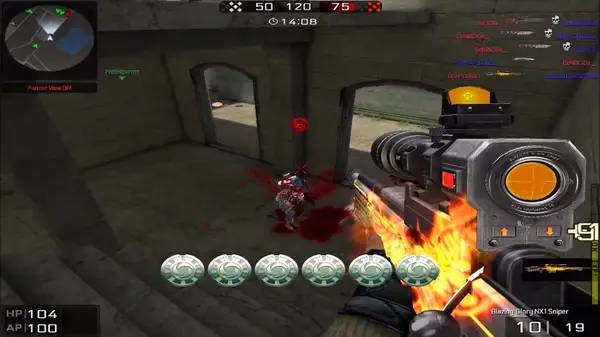 Кадр с взаимодействием персонажа и объекта в BlackShot Mercenary Warfare FPS
