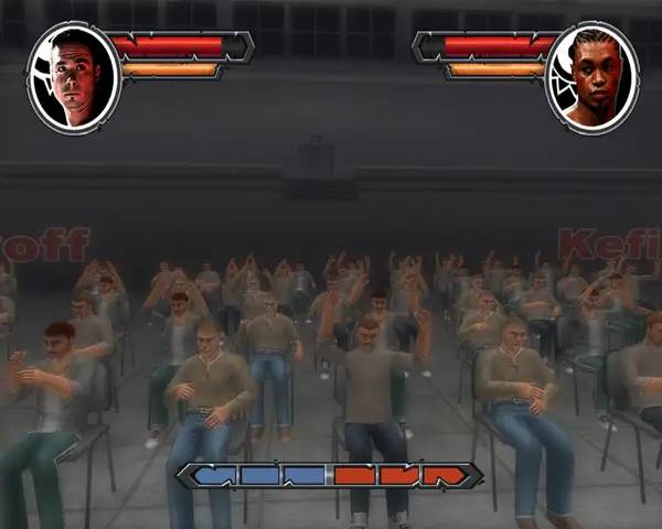 Кадр с взаимодействием персонажа и объекта в Бой с тенью 2  Реванш