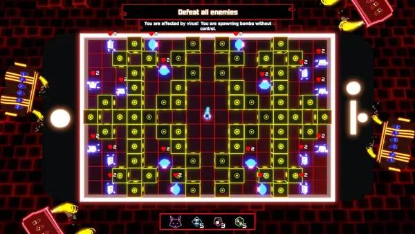 Кадр с взаимодействием персонажа и объекта в Bomber Fox