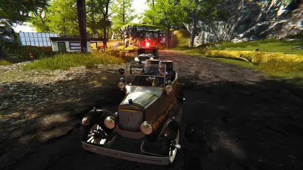 Кадр с взаимодействием персонажа и объекта в Bootlegger's Mafia Racing Story