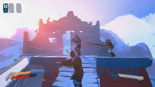 Кадр с взаимодействием персонажа и объекта в Boreal Blade