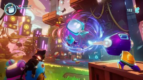 Кадр с взаимодействием персонажа и объекта в Boti Byteland Overclocked