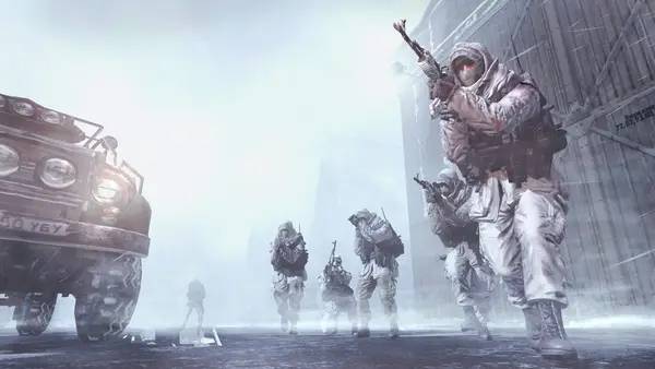 Кадр с взаимодействием персонажа и объекта в Call of Duty  Modern Warfare 2
