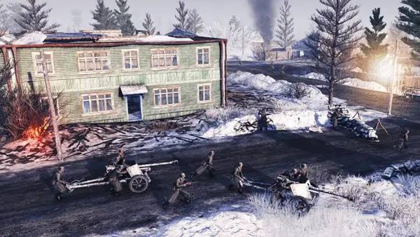 Кадр с взаимодействием персонажа и объекта в Call to Arms - Gates of Hell  Ostfront