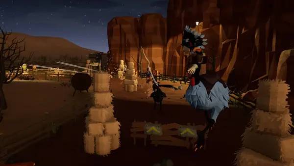 Кадр с взаимодействием персонажа и объекта в Camelbirds