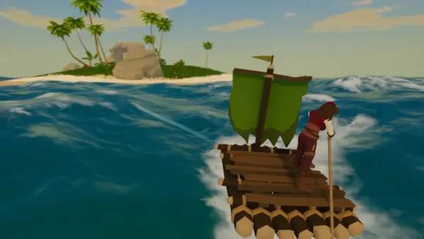 Кадр с взаимодействием персонажа и объекта в Captain Bones