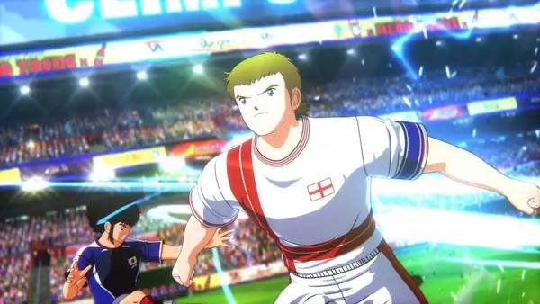 Кадр с взаимодействием персонажа и объекта в Captain Tsubasa  Rise of New Champions