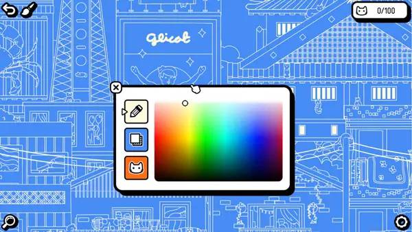 Кадр с взаимодействием персонажа и объекта в Cats and Seek Osaka