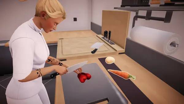Кадр с взаимодействием персонажа и объекта в Chef Life  A Restaurant Simulator