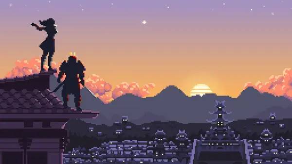 Кадр с взаимодействием персонажа и объекта в Chronicles of 2 Heroes  Amaterasu's Wrath